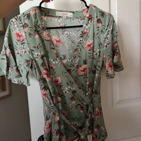 Loft V-Neck Wrap Blouse - Picture 4 of 5